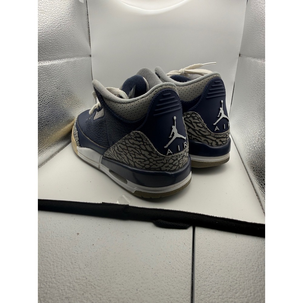 Jordan 3 Retro Midnight Navy Georgetown GS Sneakers 398614 Mens 6.5Y Navy Grey